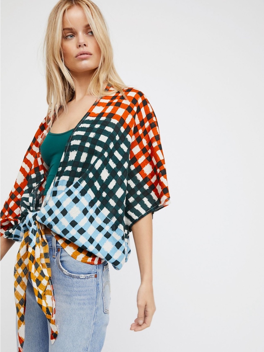 Free People Retrograde Kimono, multi combo, one size